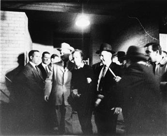 (LEE HARVEY OSWALD ASSASSINATION) A pair of photographs from the moments before Lee Harvey Oswald was assassinated by Jack Ruby.